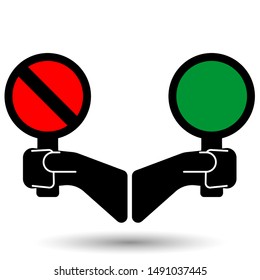 Stoppen Sie das Verkehrszeichen in der Hand Symbol einzeln auf weißem Hintergrund.