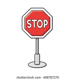 Stop traffic sign icon.