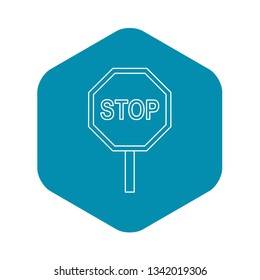 Stop traffic sign icon. Outline illustration of stop traffic sign vector icon for web