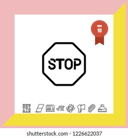 Stop traffic sign icon vector