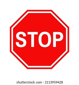 Stop traffic sign isolated on white.