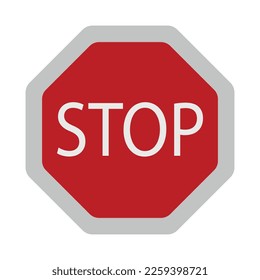 Stop traffic sign, red vector illustration for apps and webdesign	