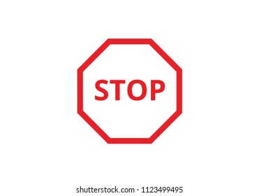 Stop traffic sign symbol red prohibition vector attention