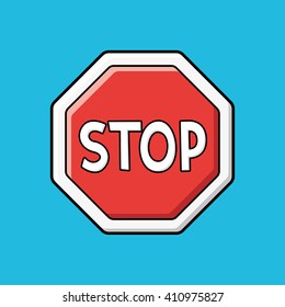 Stop traffic sign vector icon.