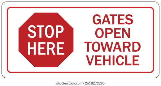 Stop traffic sign for vehicle entrance