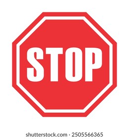 stop traffic signs, stop symbols, traffic regulation warnings. An octagonal stop warning sign. vector icon. isolated on white background