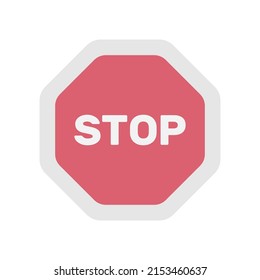 Señal de detención del tráfico, símbolo de parada de advertencia de la normativa de tráfico. ilustración vectorial mínima