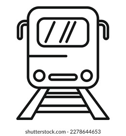 Stop train icon outline vector. Metro block. Platform station