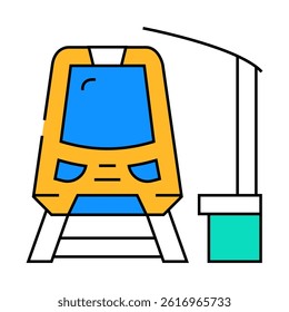 stop train line icon vector. stop train sign. isolated symbol illustration