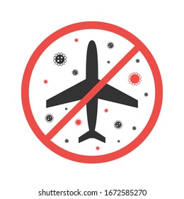 Stop travel to risk places COVID-19. Coronavirus prevention. Novel corona virus disease COVID-19, 2019-nCoV, MERS-Cov. Coronavirus protection. Vector illustration.