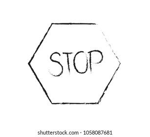 Stop, typographic print, poster , t-shirt graphics vector design black and white background.