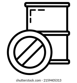 Stop use barrel oil industry, world oil pollution by petroleum concept icon, green eco earth simple flat vector illustration, isolated on white. Eco friendly alternative energy source.