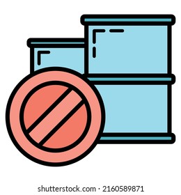 Stop use barrel oil industry, world oil pollution by petroleum concept icon, green eco earth cartoon flat vector illustration, isolated on black. Eco friendly alternative energy source.