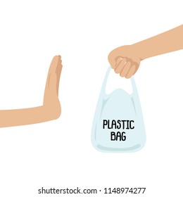 Stop to use plastic bags concept.