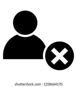 Stop user or delete person solid icon