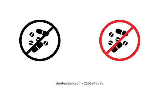 Stop using illegal drugs signs. vector signs set