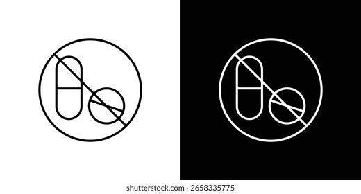 Pare de usar sinais de drogas ilegais Simple Set. Ícones de vetor para modelo de design gráfico.