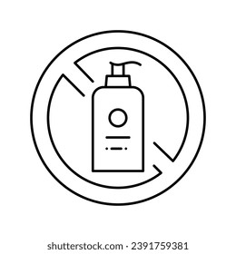 stop using liquid soap line icon vector. stop using liquid soap sign. isolated contour symbol black illustration