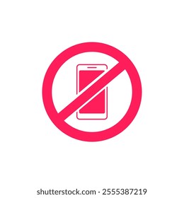 Stop using mobile phone or cellphone sign vector illustration