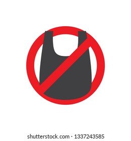 Stop using plastic bag icon vector design template