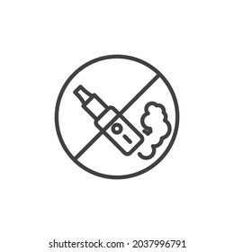 Stop vaping line icon. linear style sign for mobile concept and web design. No smoking, vaping outline vector icon. Symbol, logo illustration. Vector graphics