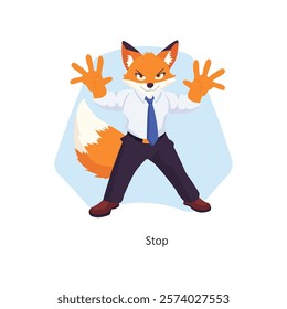 Stop vector character illustration. EPS 10 File