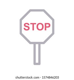 stop vector color line icon 
