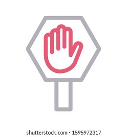 stop vector color line icon 