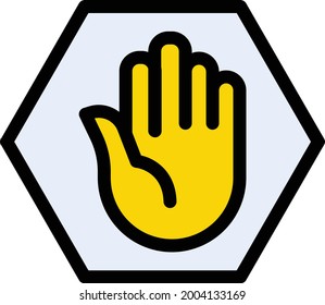 stop vector color line icon