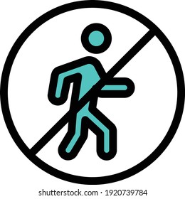 stop vector colour line icon