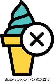 icono de línea de color del vector de detención