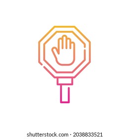 Stop vector gradient icon style illustration. Eps 10 file