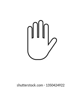 Stop vector icon. Hand line symbol. Hand icon