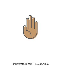 Stop vector icon Hand symbol or Hand icon isolated on white background