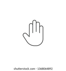 Stop vector icon Hand symbol or Hand icon isolated on white background