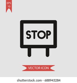 Stop vector icon, illustration symbol