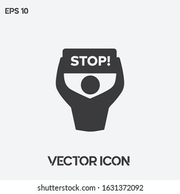 "STOP!" vector icon illustration. Ui/Ux. Premium quality.