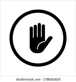 stop vector icon on white background