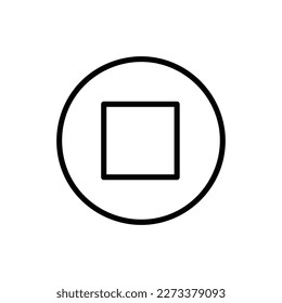 Stop Vector icon, Outline style, isolated on white Background.