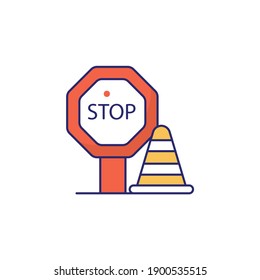 Stop vector icon style illustration. EPS file 10
