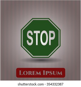 Stop vector icon or symbol