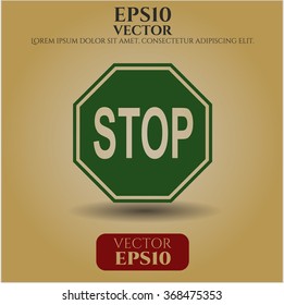 Stop vector icon or symbol