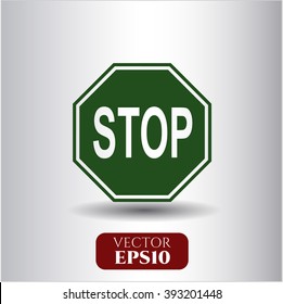 Stop vector icon or symbol