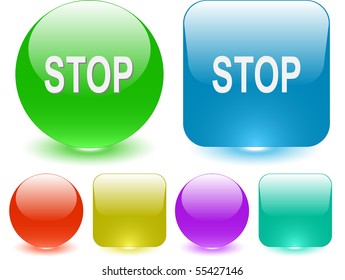 Stop. Vector interface element.