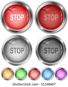 Stop. Vector internet buttons.