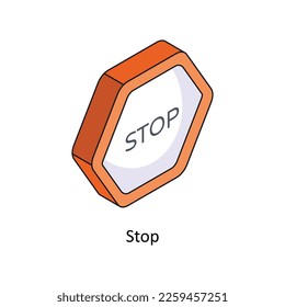 Stop Vector Isometric Filled Outline icon for your digital or print projects.