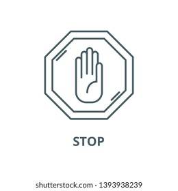 Stop vector line icon, linear concept, outline sign, symbol