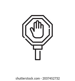 Stop vector outline icon style illustration. Eps 10 file