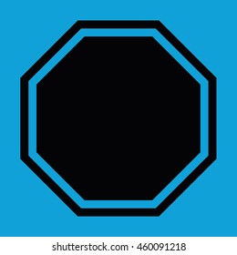 Stop vector sign. Blue background