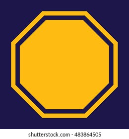 Stop vector sign. Blue background